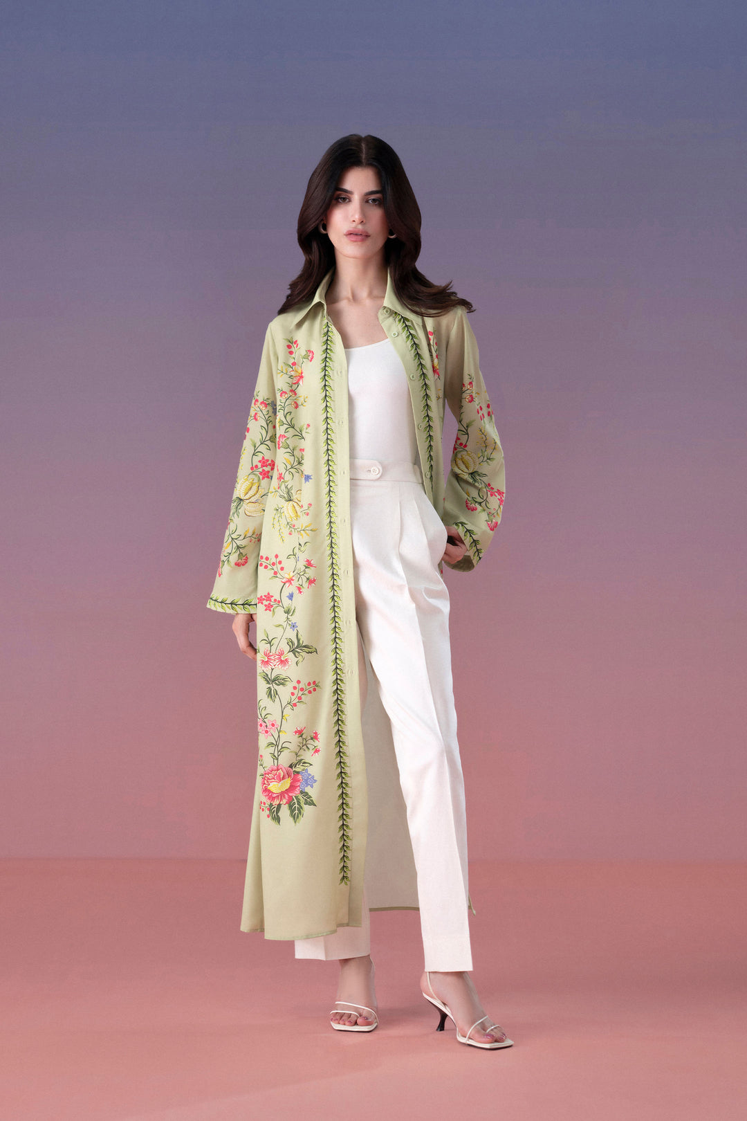 Apple Green Embroidered Dress