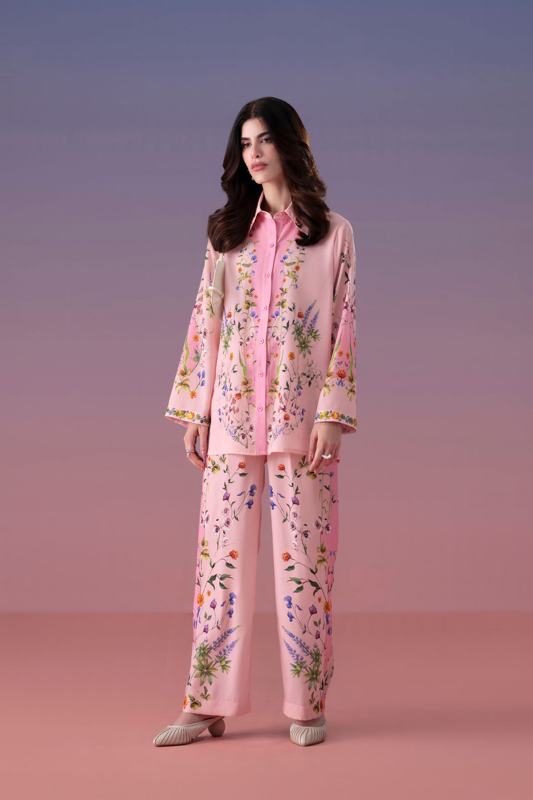 Light Pink Embroidered Co-Ord