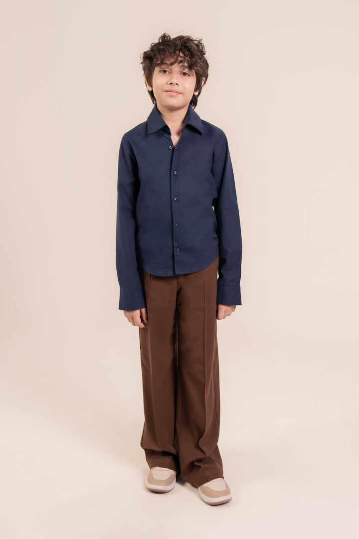 Navy Linen Shirt