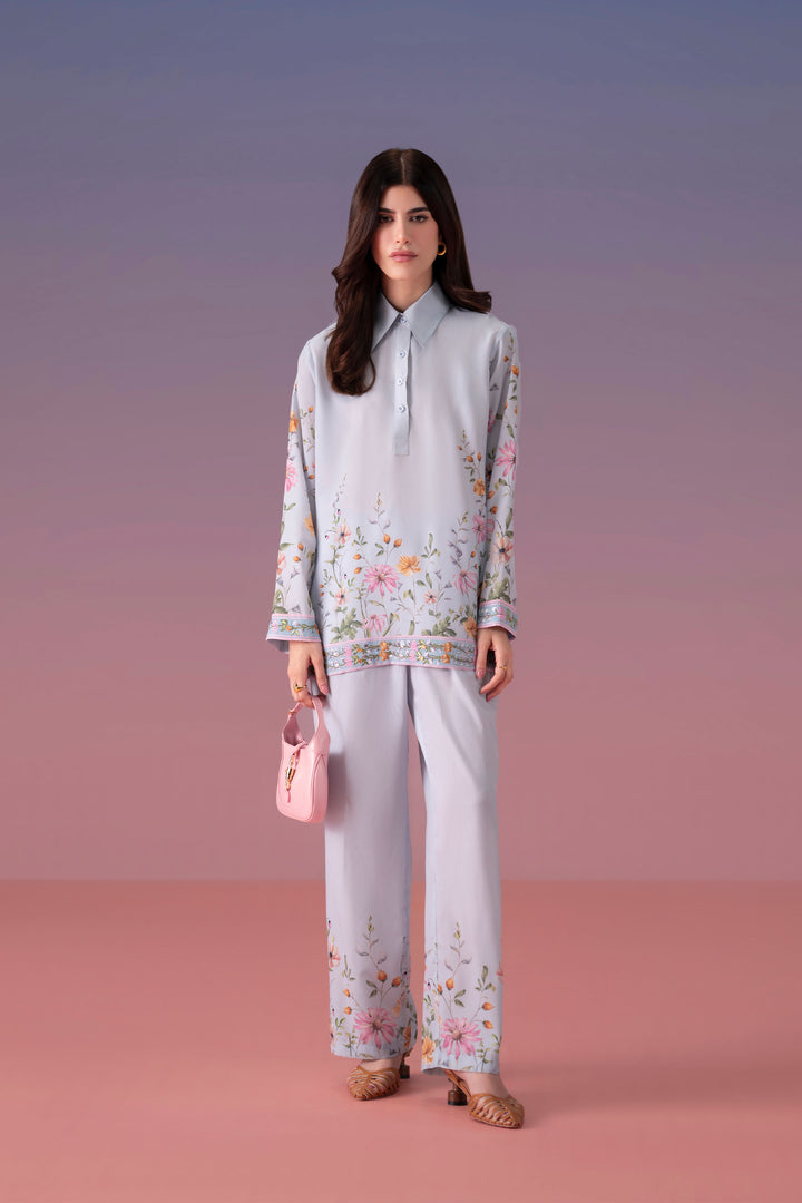 Sky Blue Embroidered Co-Ord