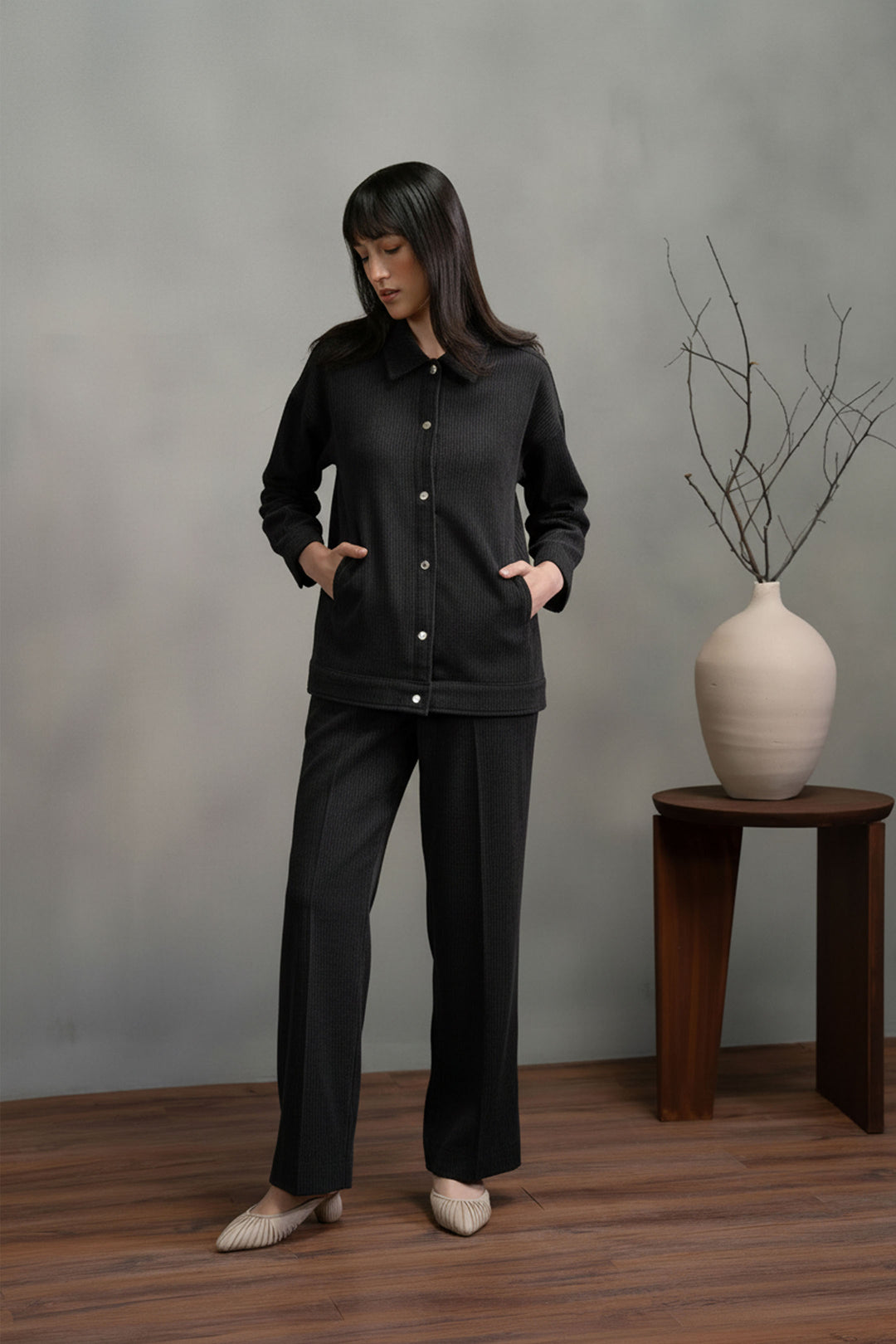 Black Corduroy Co-ord Set