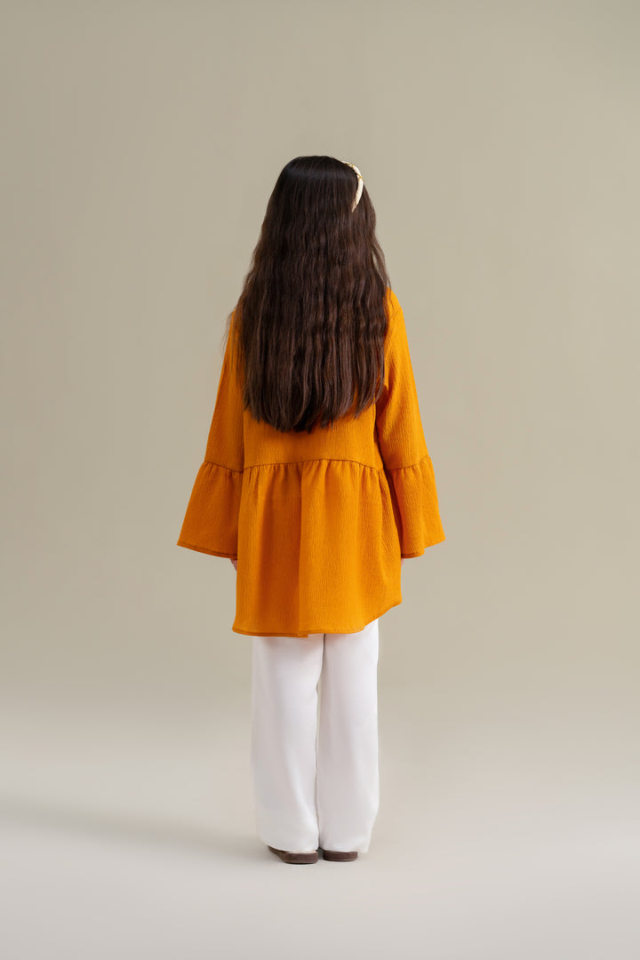 Mustard Shirt with Ruffle Detail