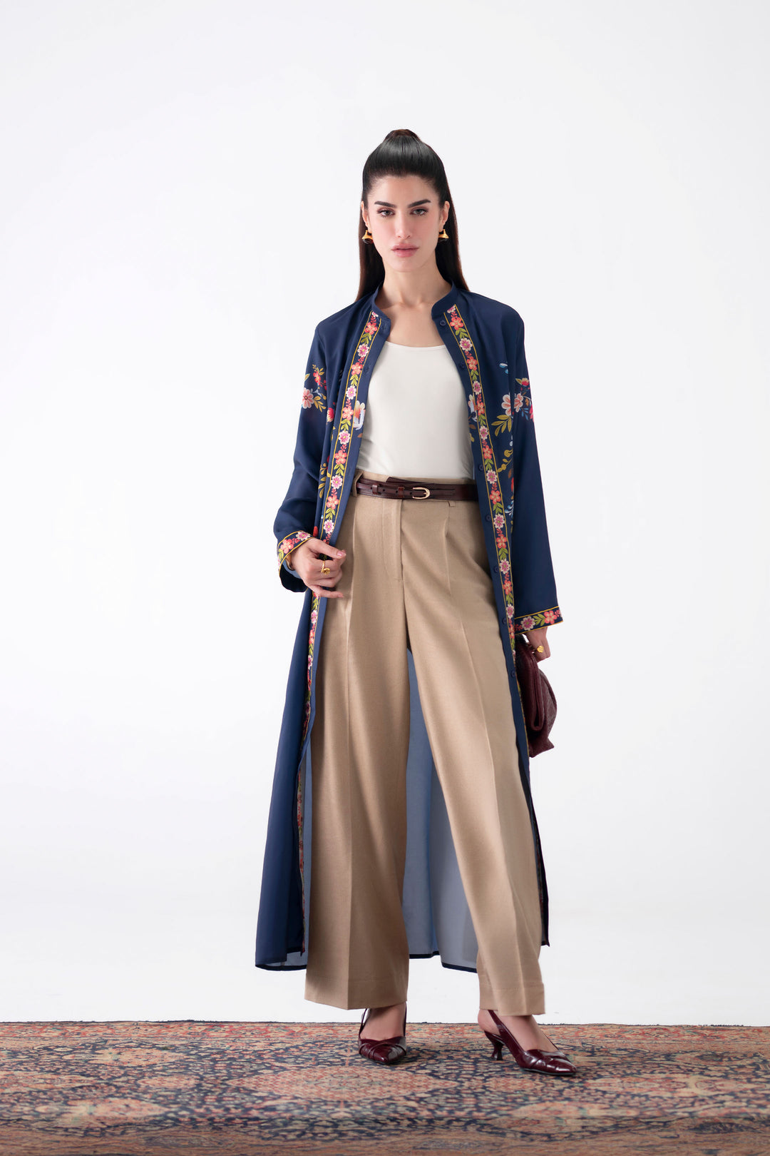Navy Blue Embroidered Dress
