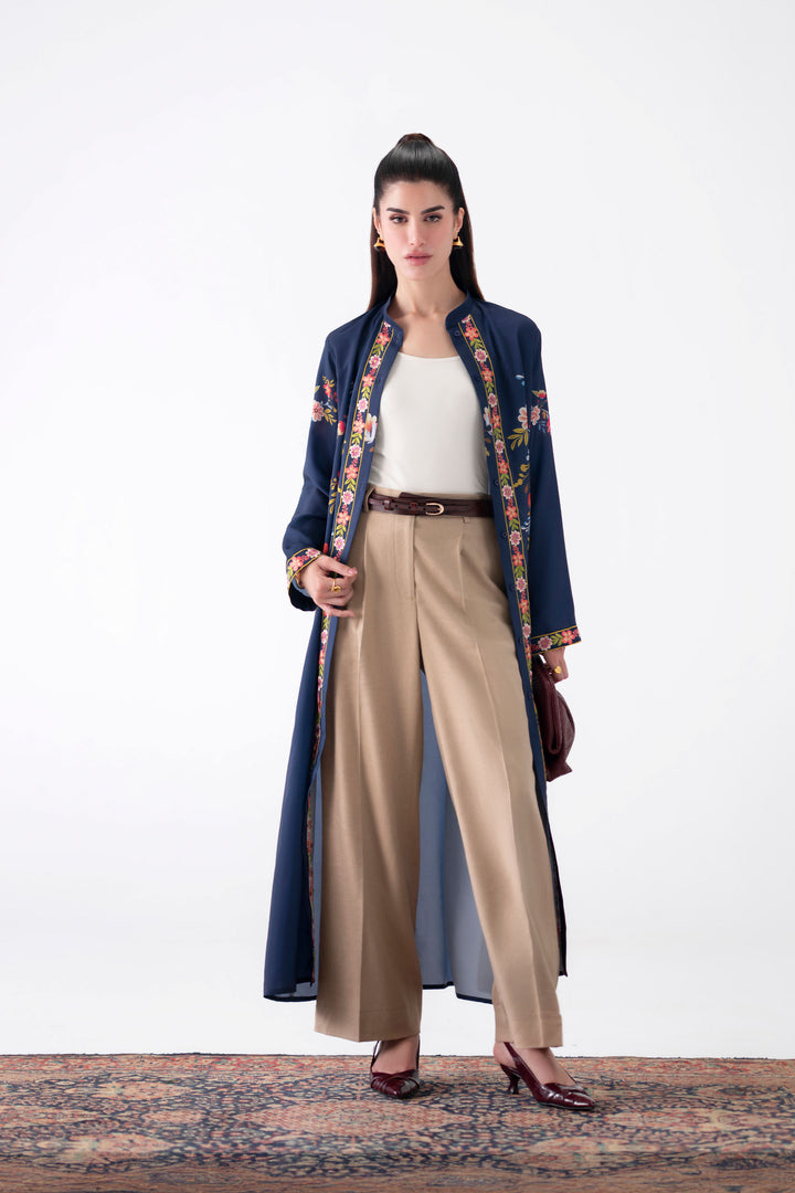 Navy Blue Embroidered Dress