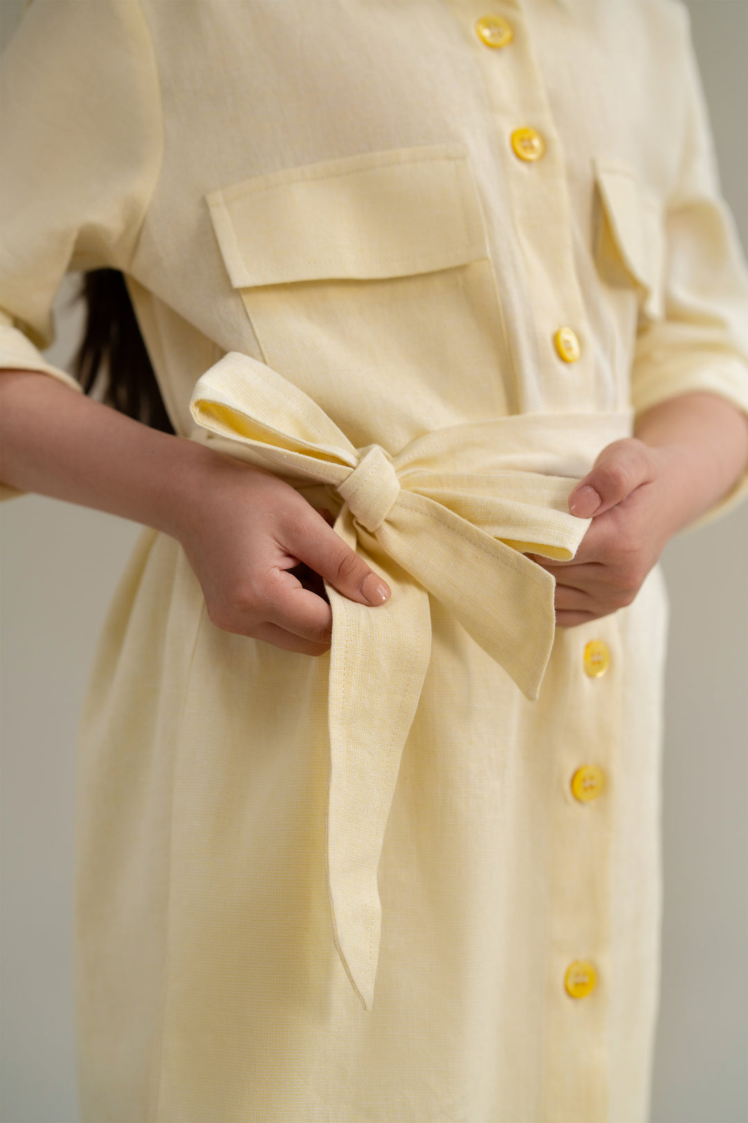 Yellow Safari Shirt Dress