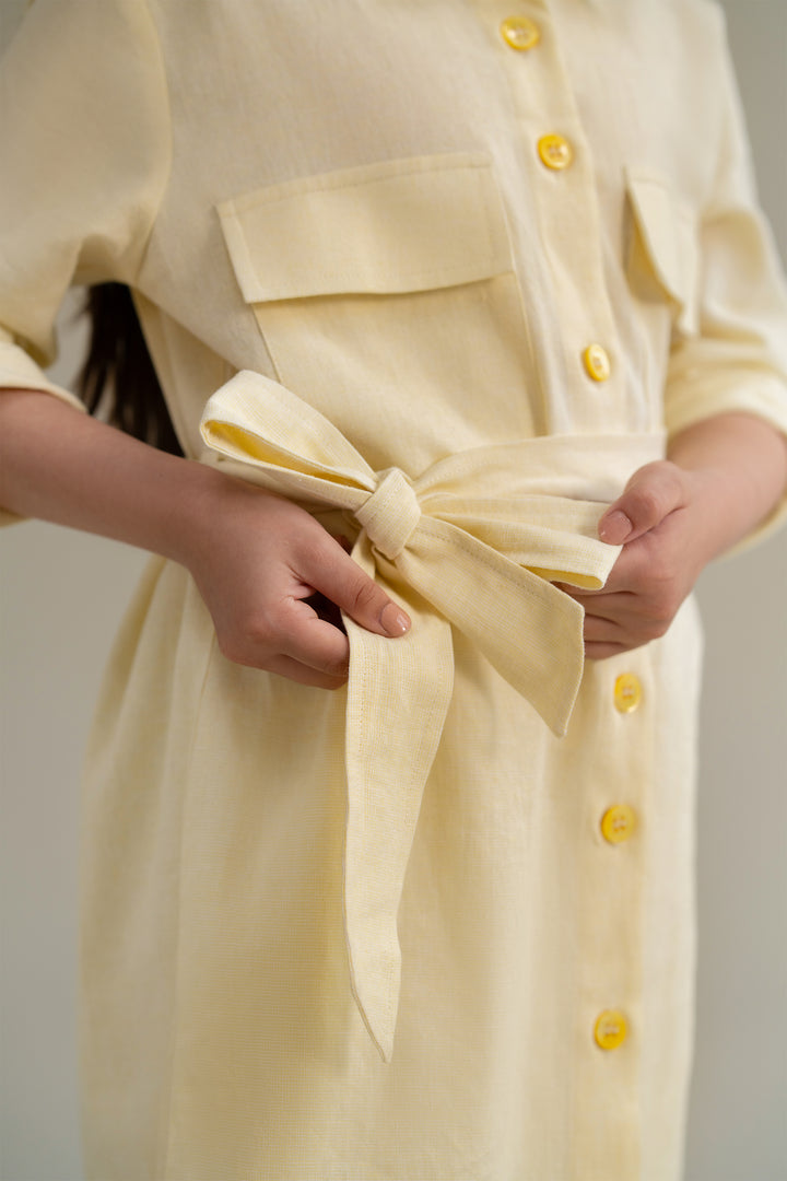 Yellow Safari Shirt Dress