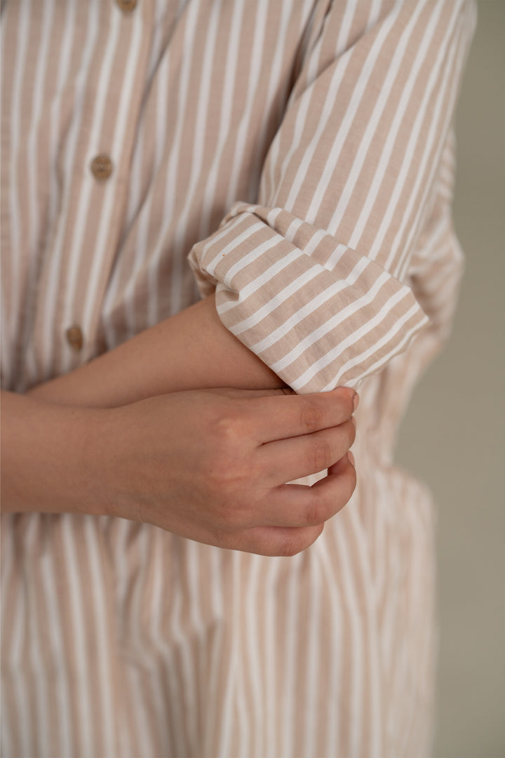 Beige Stripped Top