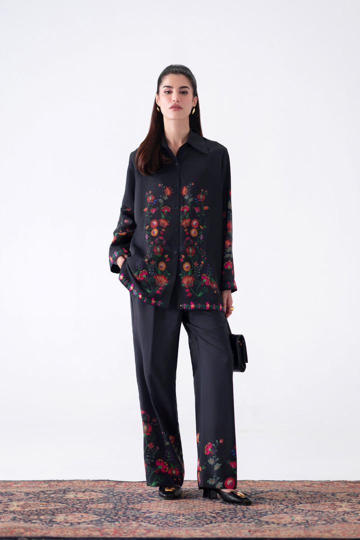 Black Embroidered Co-Ord