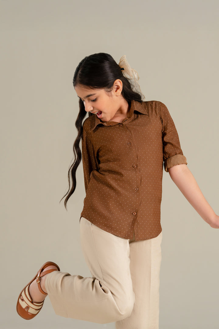 Brown Polka Dot Shirt