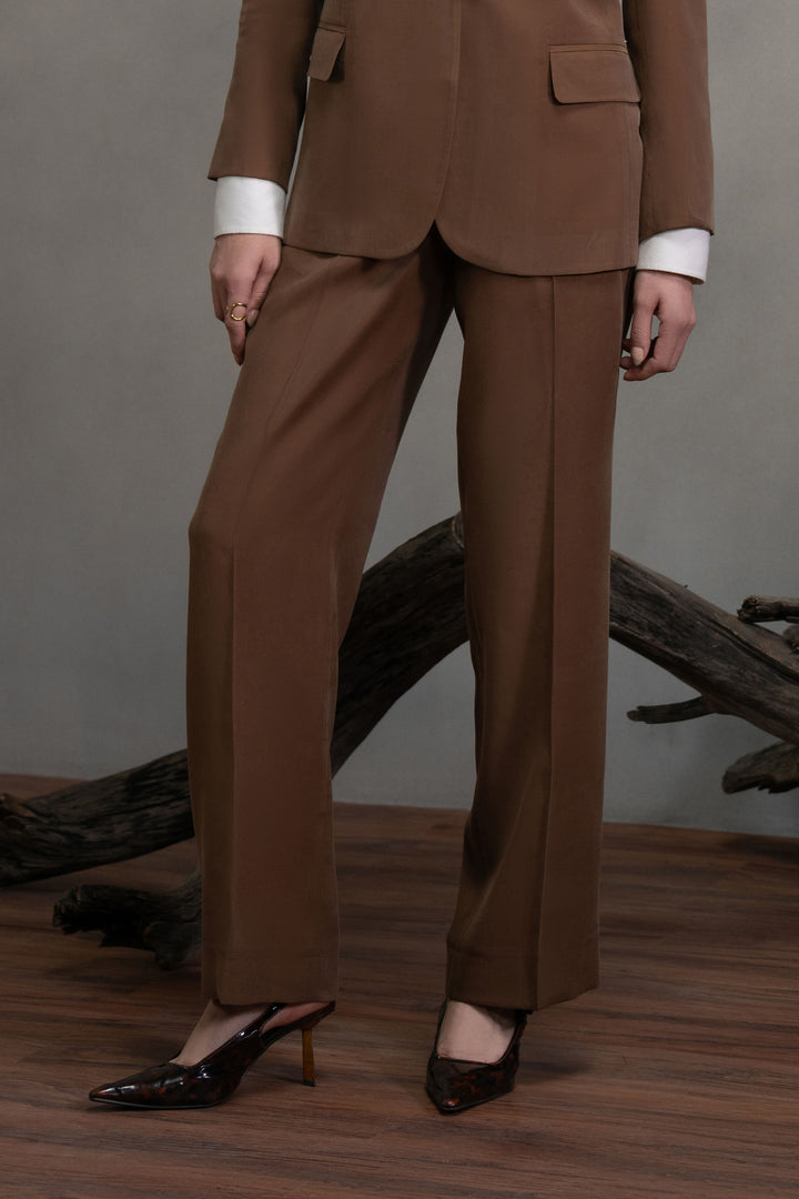Brown Wide Leg Trouser