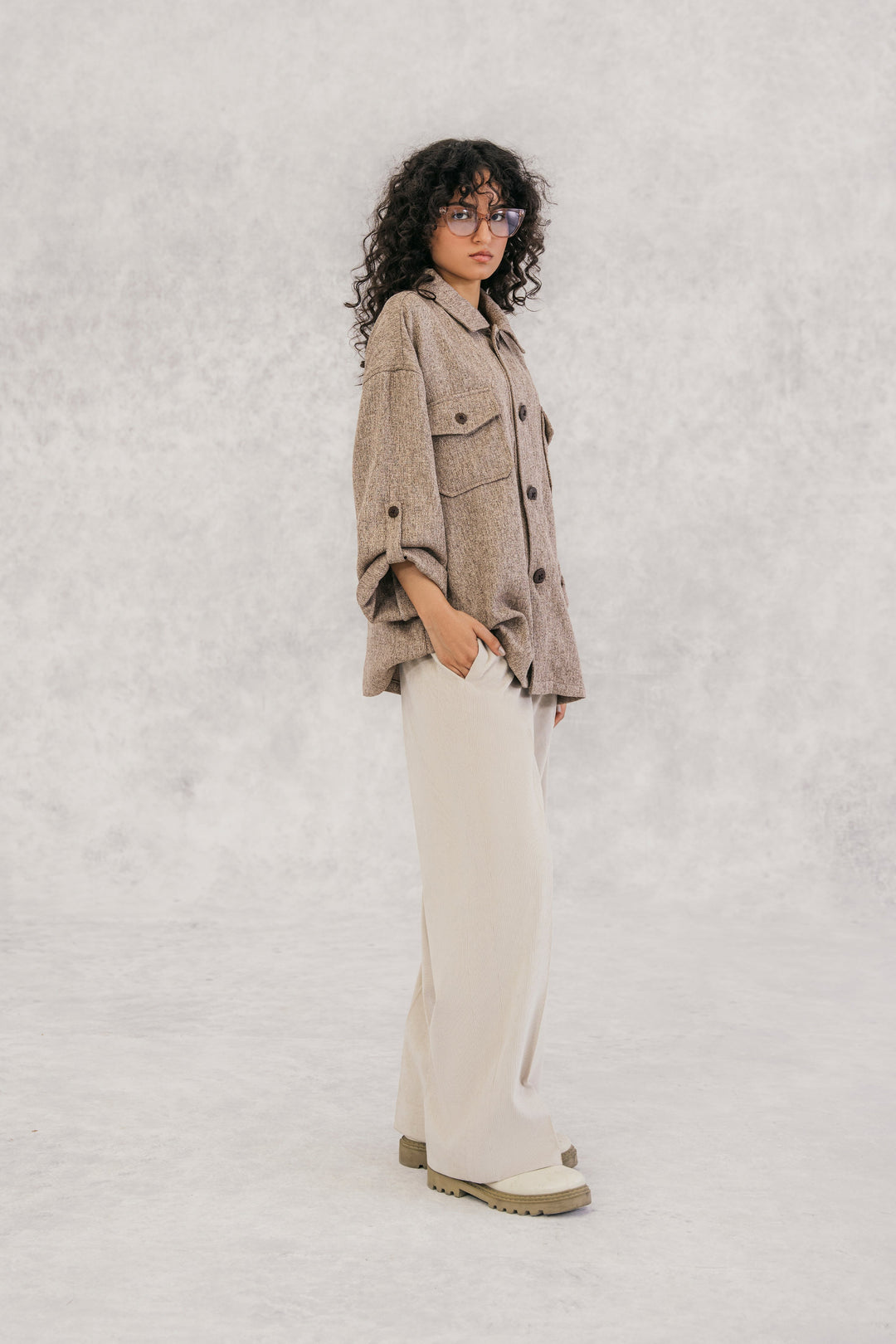 Beige Jute Overshirt