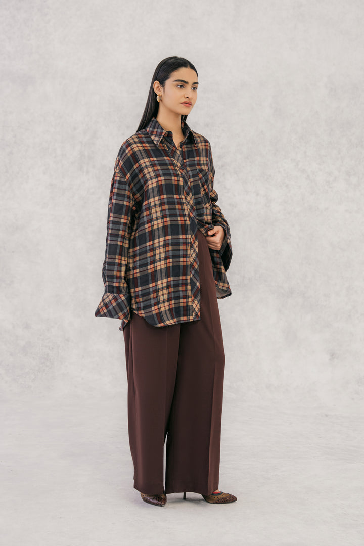 Multi Check Flannel Oversized Shirt