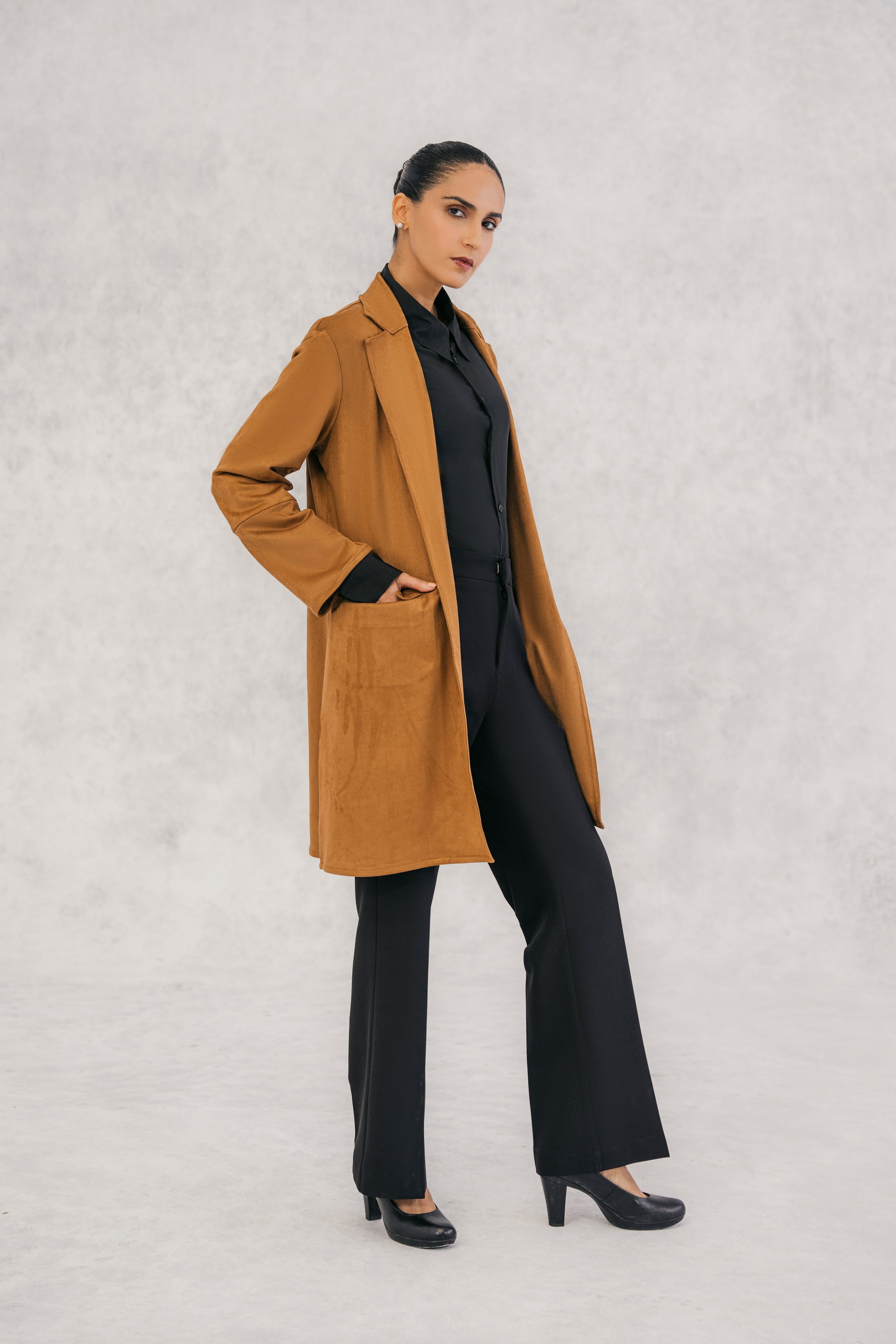 Long mustard jacket hotsell