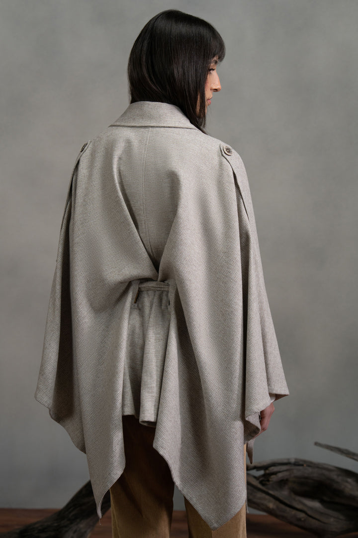 Light Grey Wool Cape Shawl