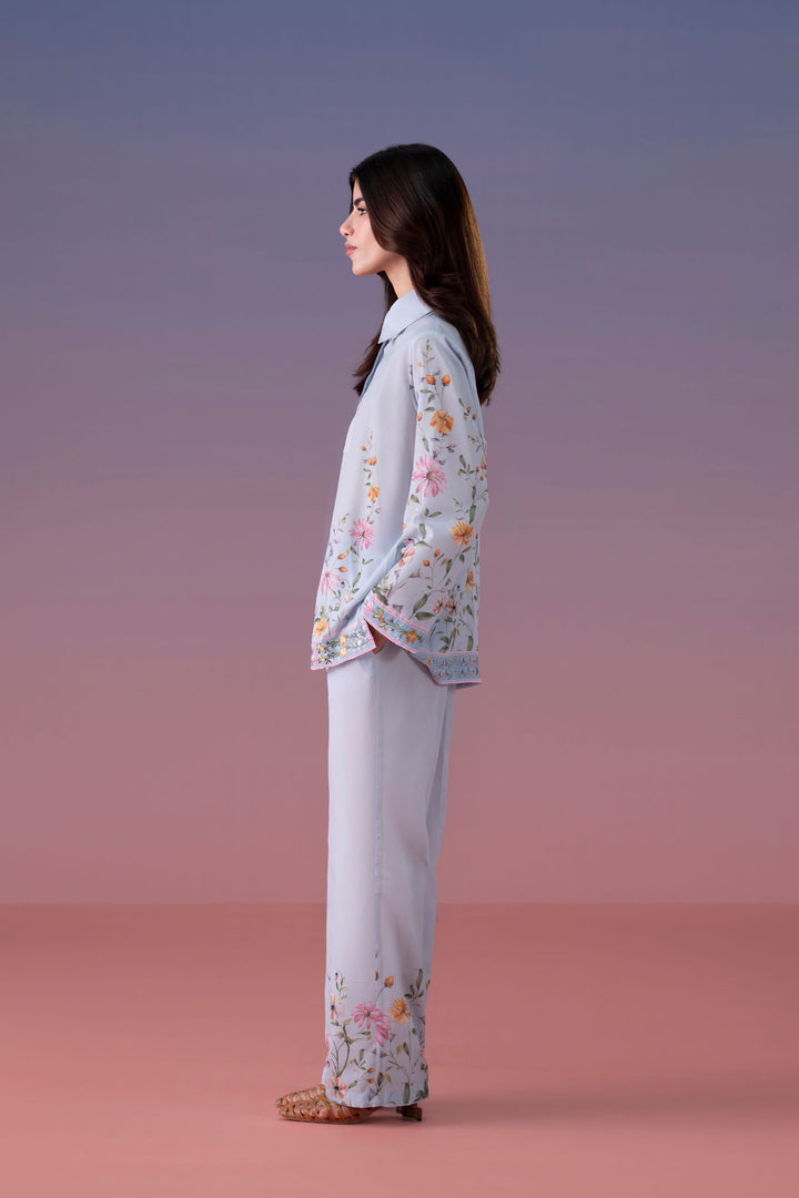 Sky Blue Embroidered Co-Ord