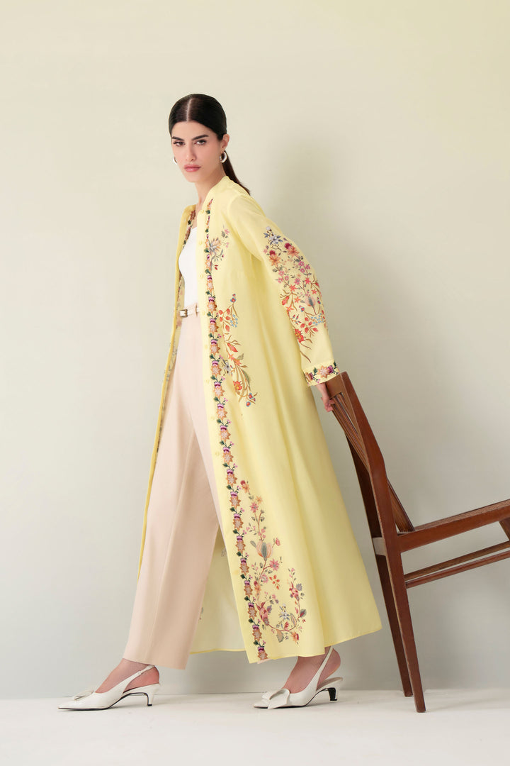 Lemon Yellow Embroidered Dress