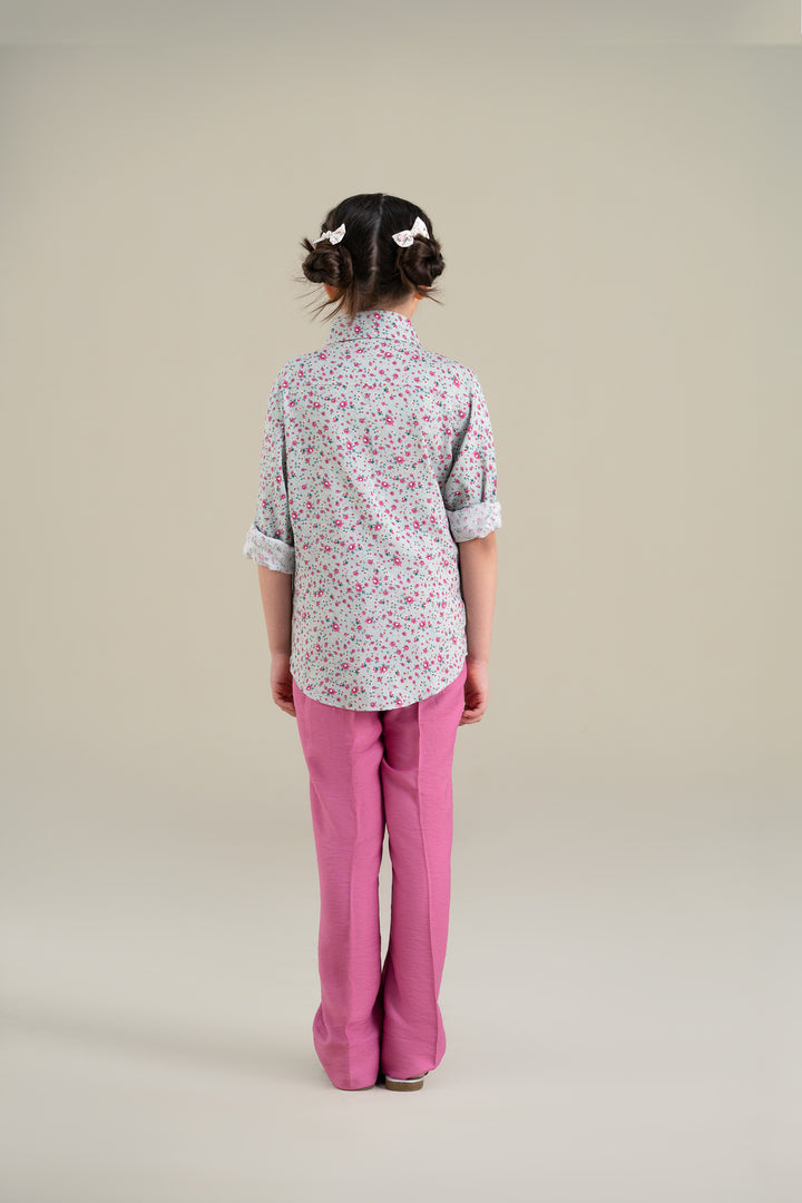 Turquoise Floral shirt
