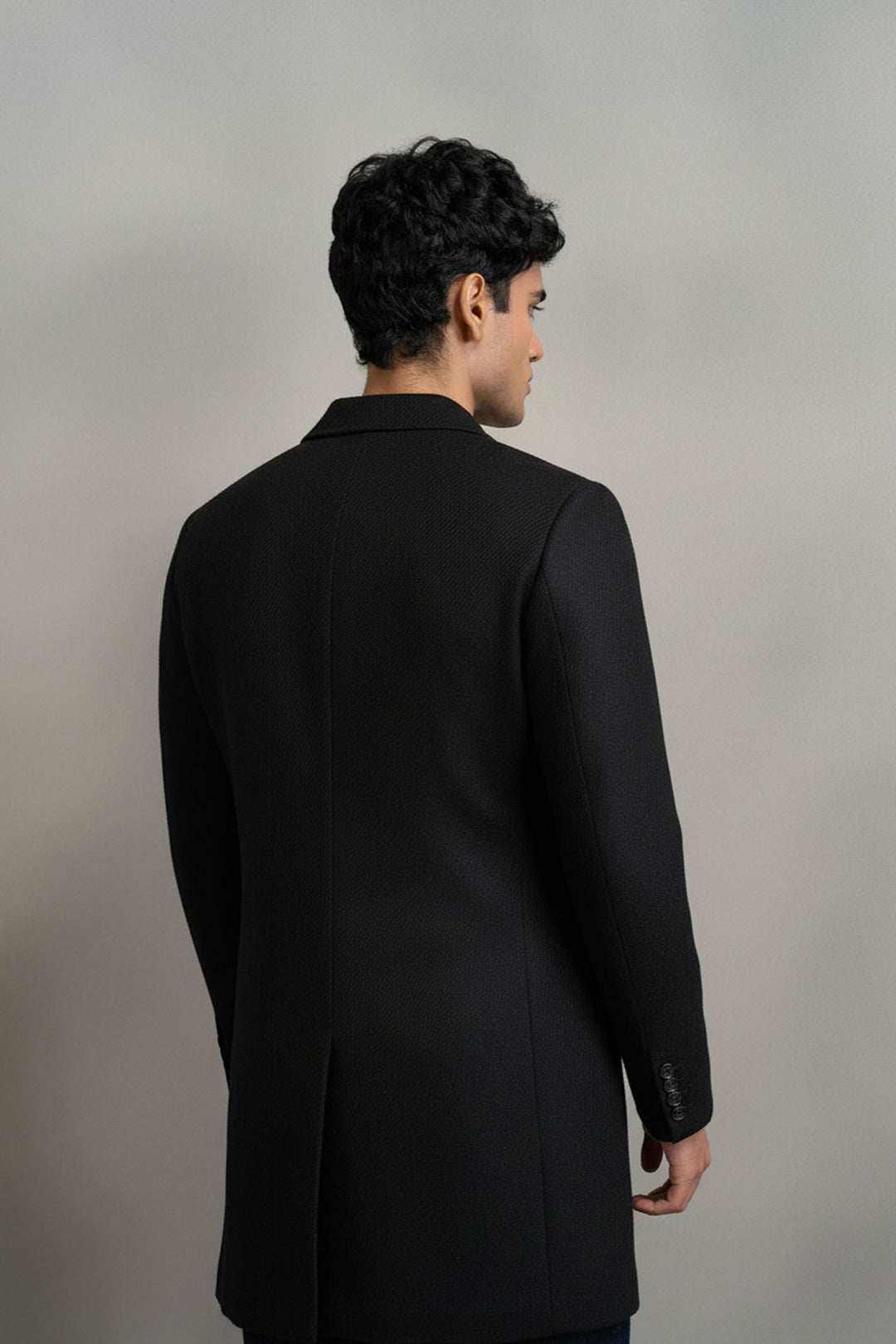 Black Twill Long Coat