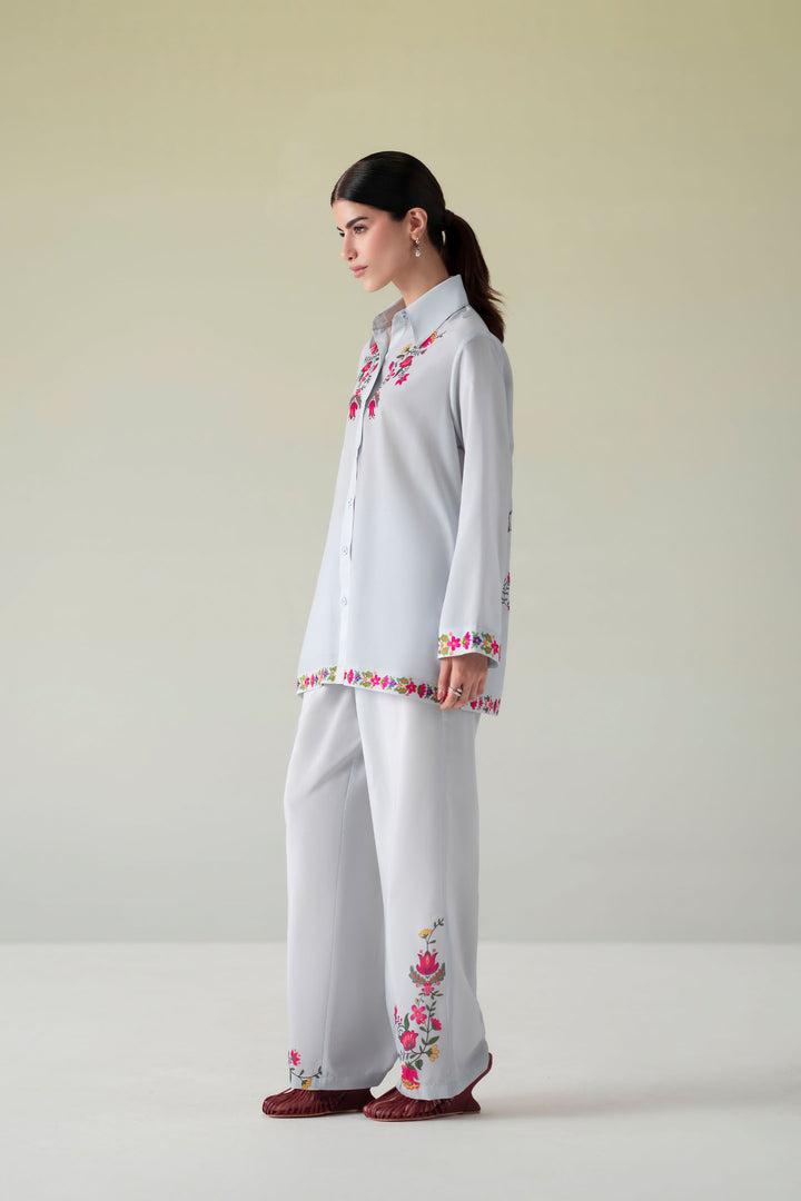 Light Grey  Embroidered Co-Ord