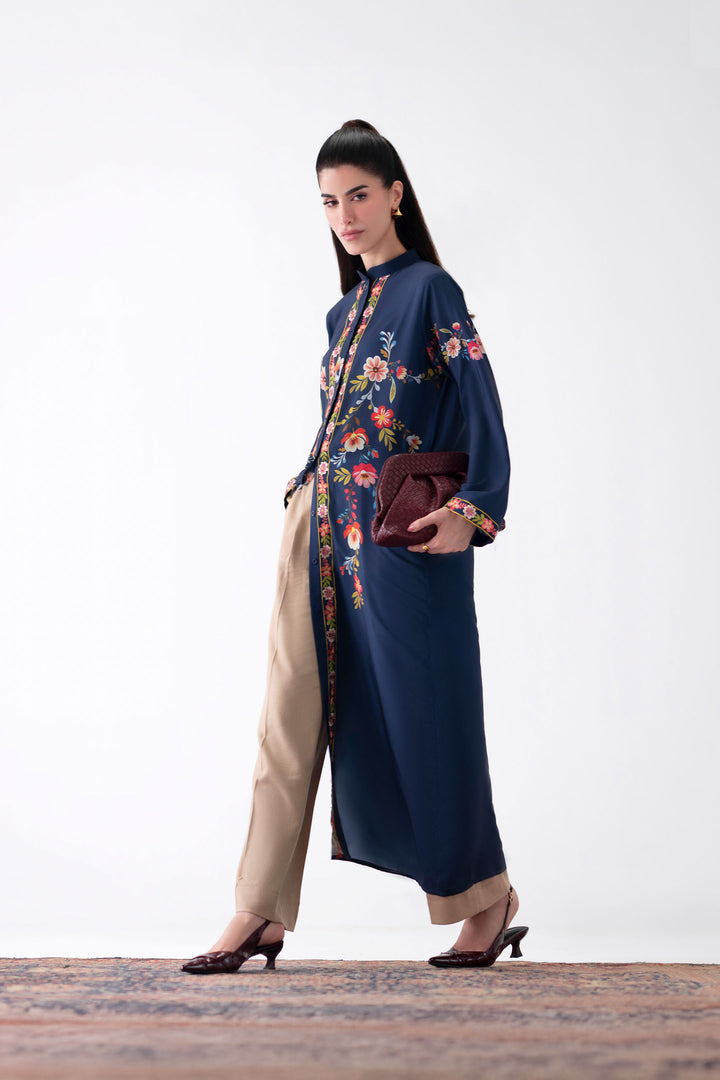 Navy Blue Embroidered Dress