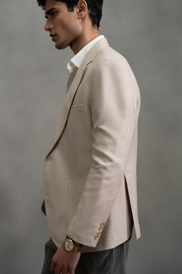 Beige Texture Blazer