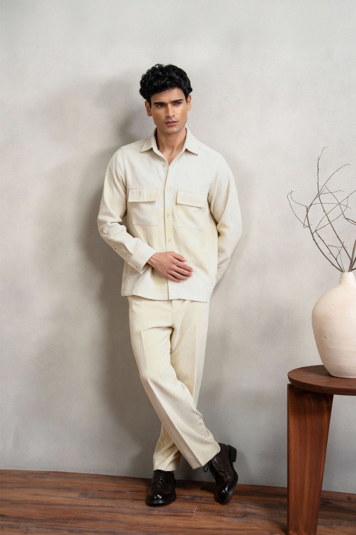 Offwhite Corduroy Co-ord Set