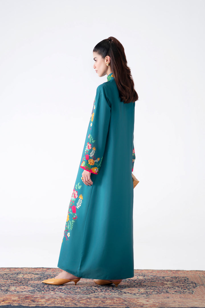 Teal Embroidered Dress