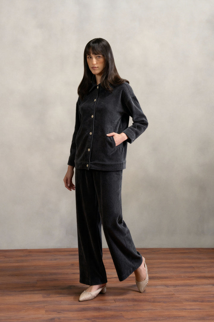 Black Corduroy Co-ord Set