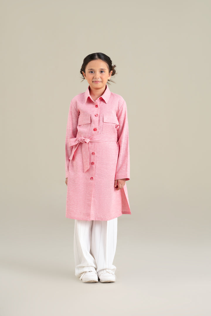 Pink Safari Shirt Dress
