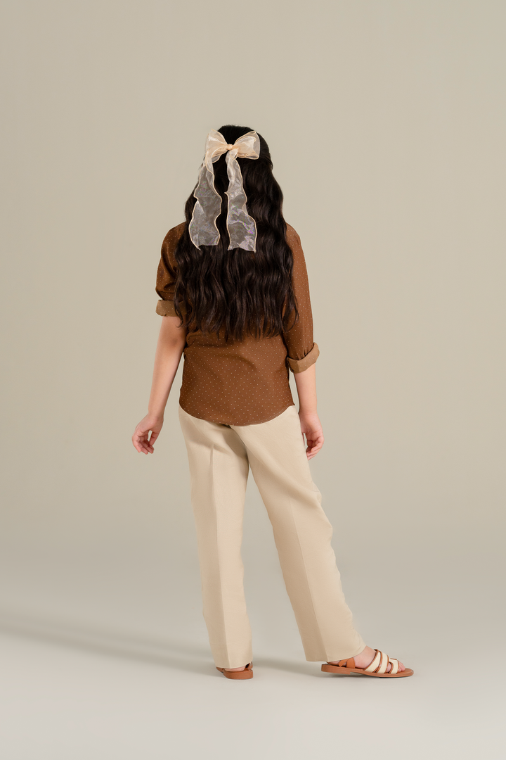 Beige Linen Trouser