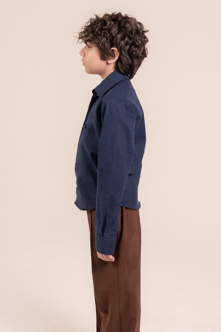 Navy Linen Shirt