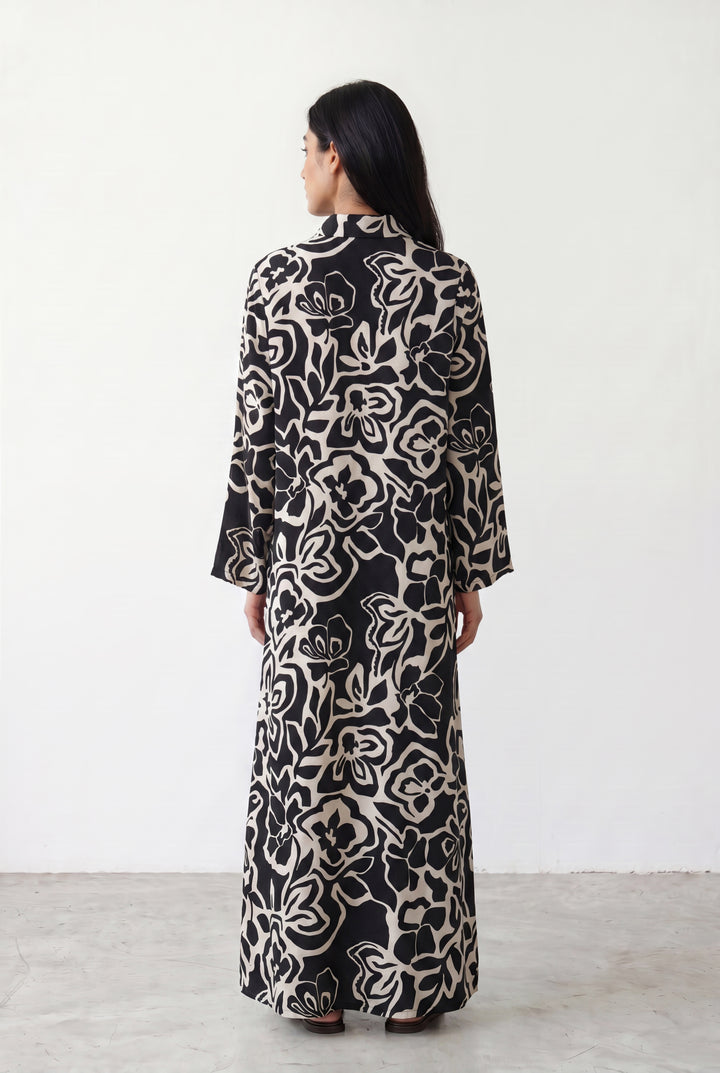 Black &amp; Beige Long Dress