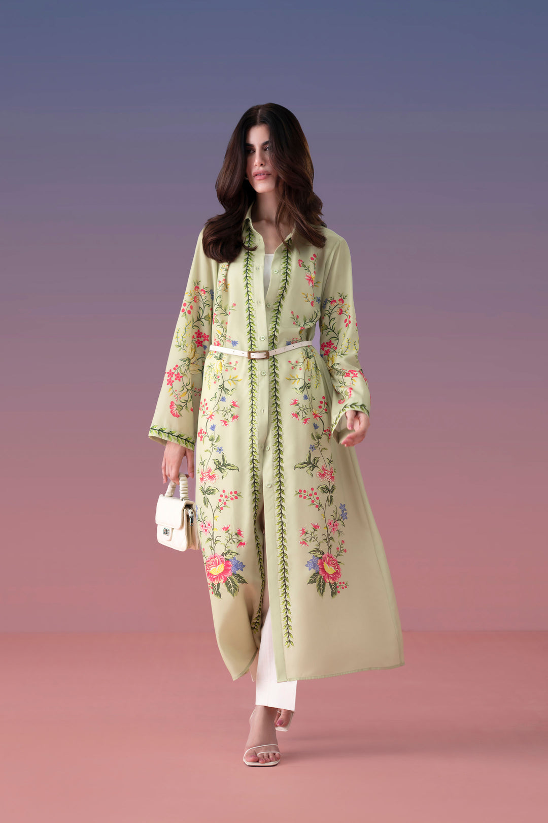 Apple Green Embroidered Dress