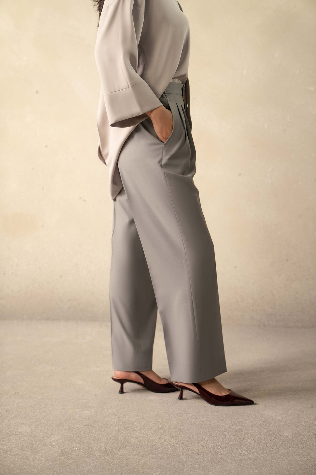 Grey Straight Fit Trouser