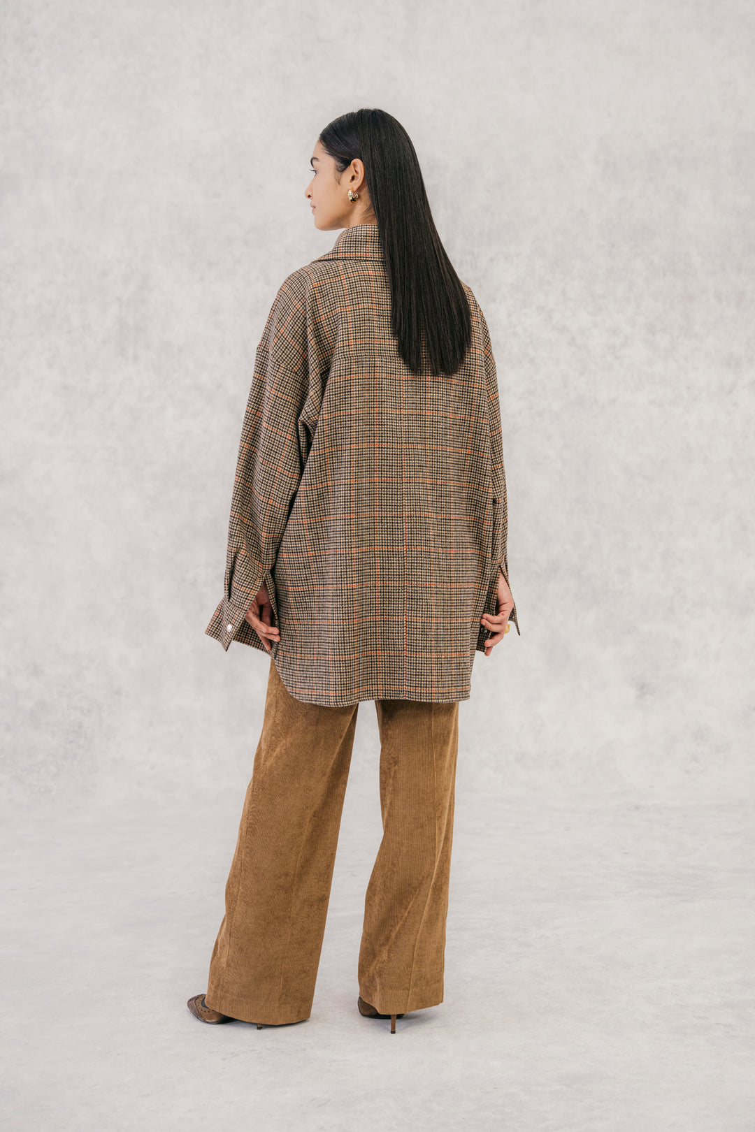 Women's Fawn Wool Overshirt with Pockets