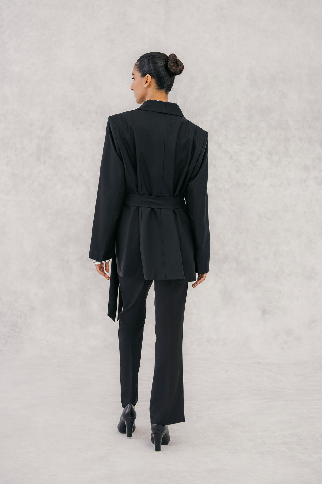 Black Tropical Shawl Collar Suit