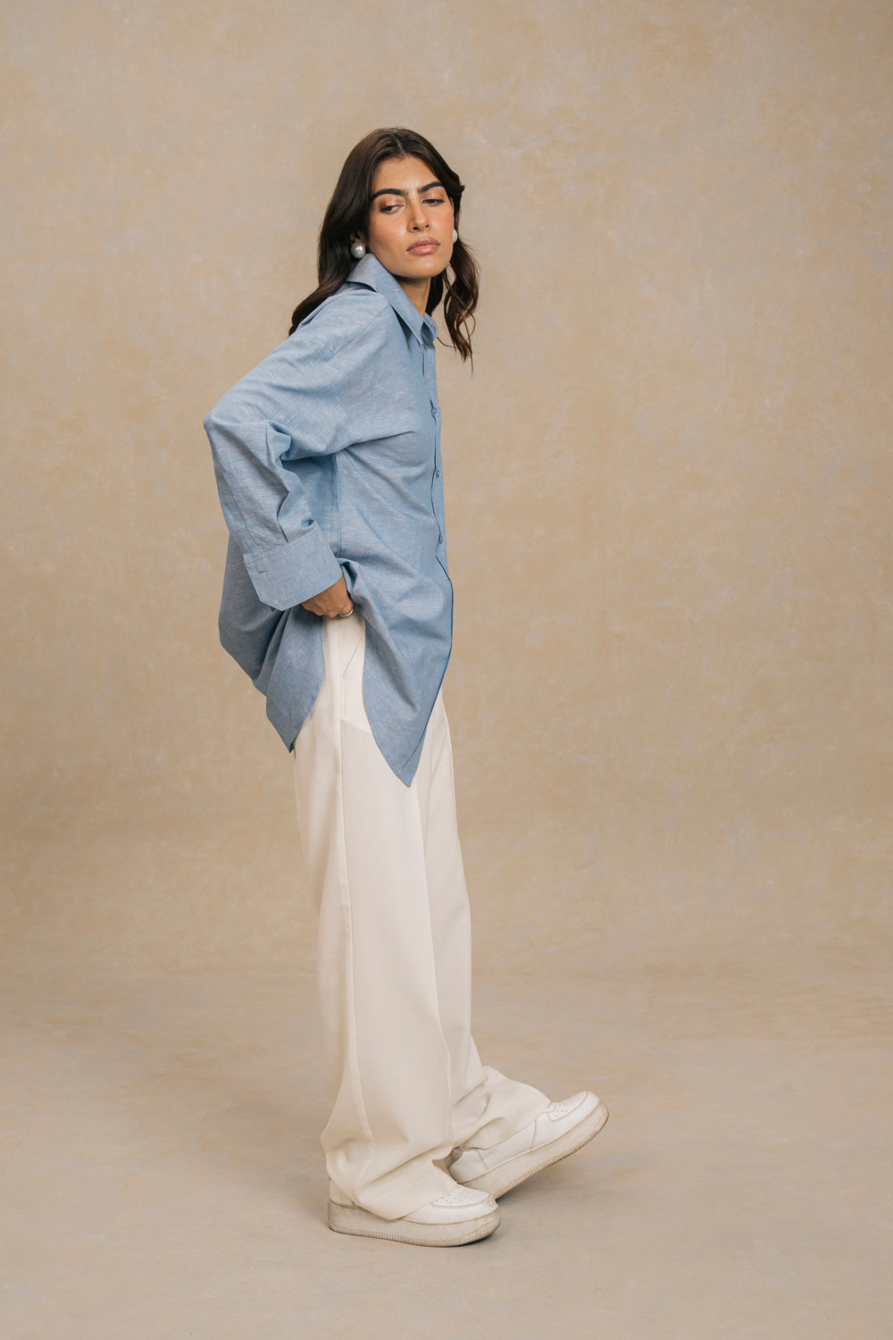 Blue Linen Shirt for women