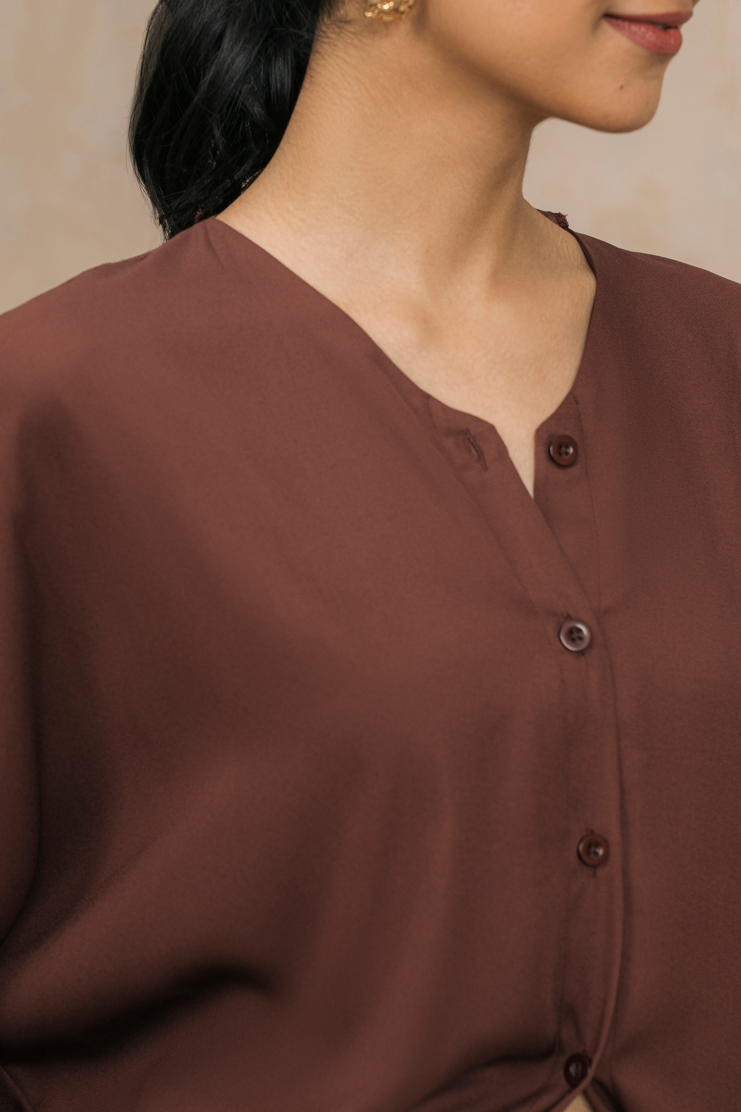 Brown long shirt for women