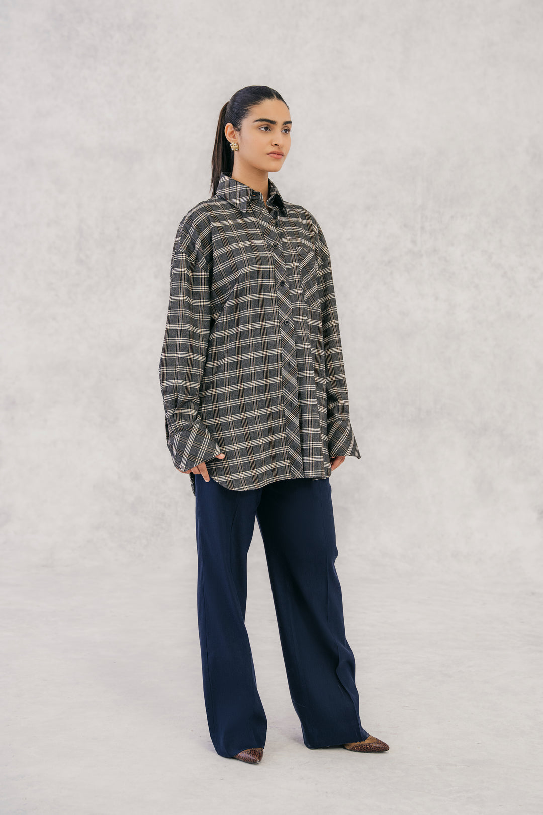 Grey Flannel Oversized Shirt