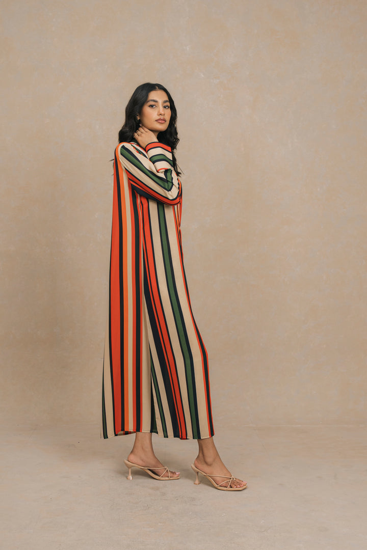 Multi Color Striped Shirt Dress for women
