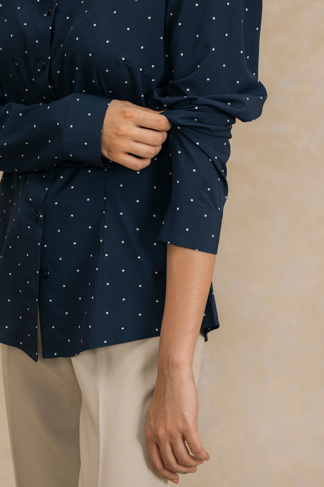 Navy Slim Fit Shirt with Darts