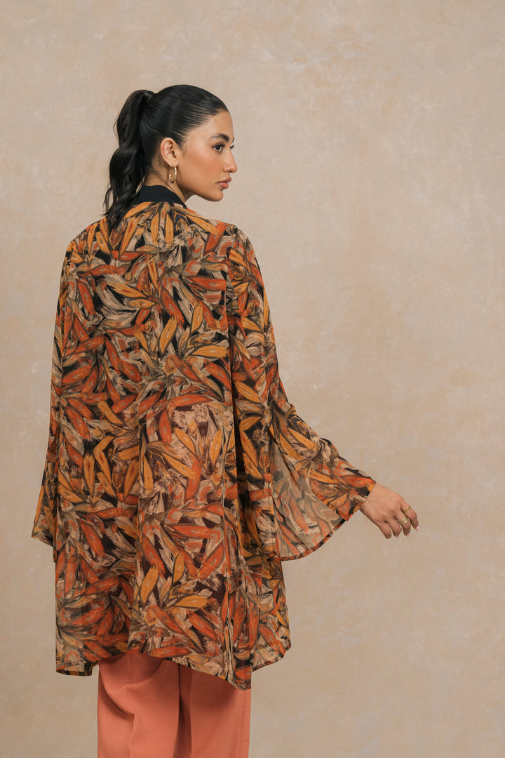 Rust Multi Floral Print Shrug