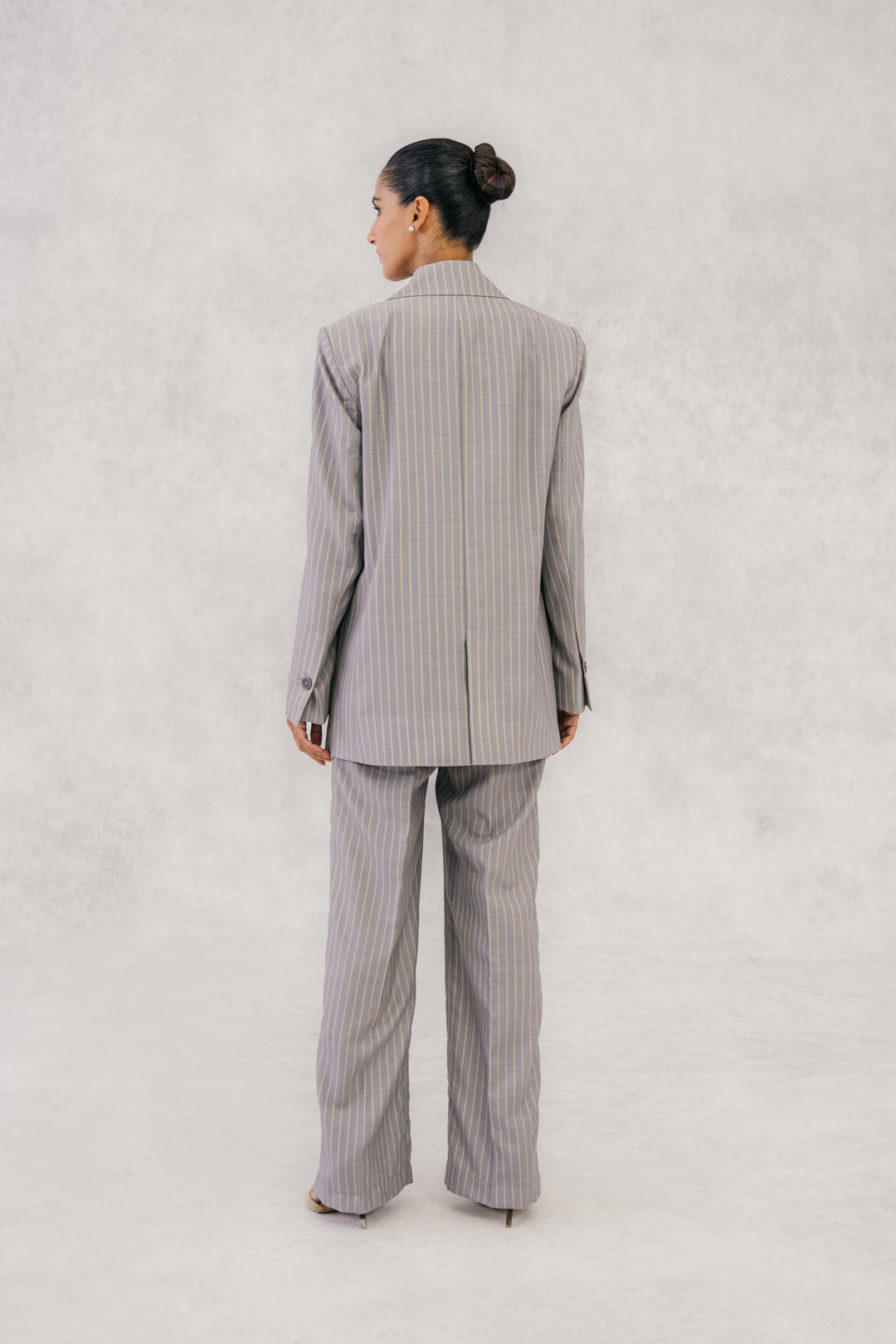 Tropical Grey Striped Classic Suit