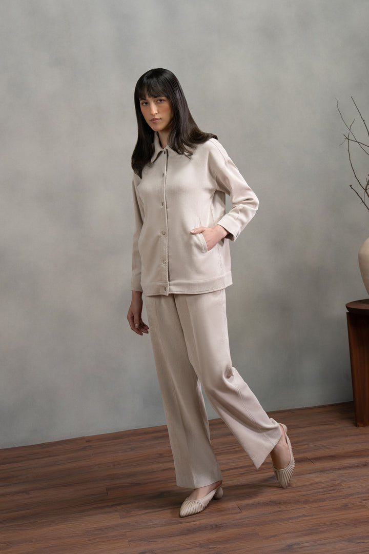 Offwhite Corduroy Co-ord Set