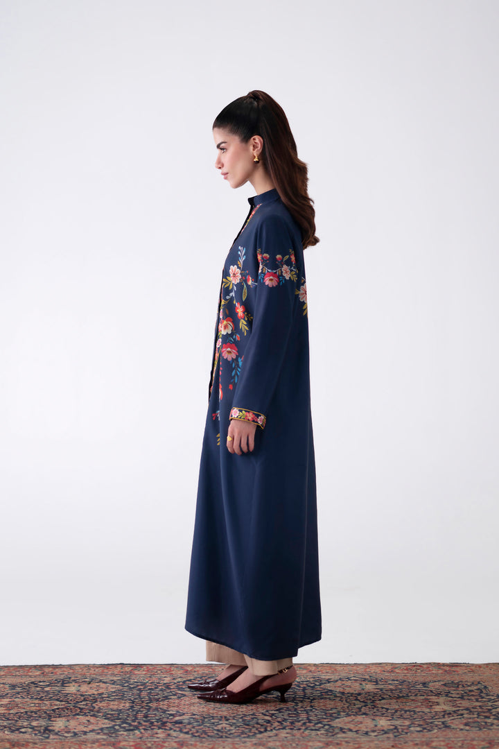 Navy Blue Embroidered Dress