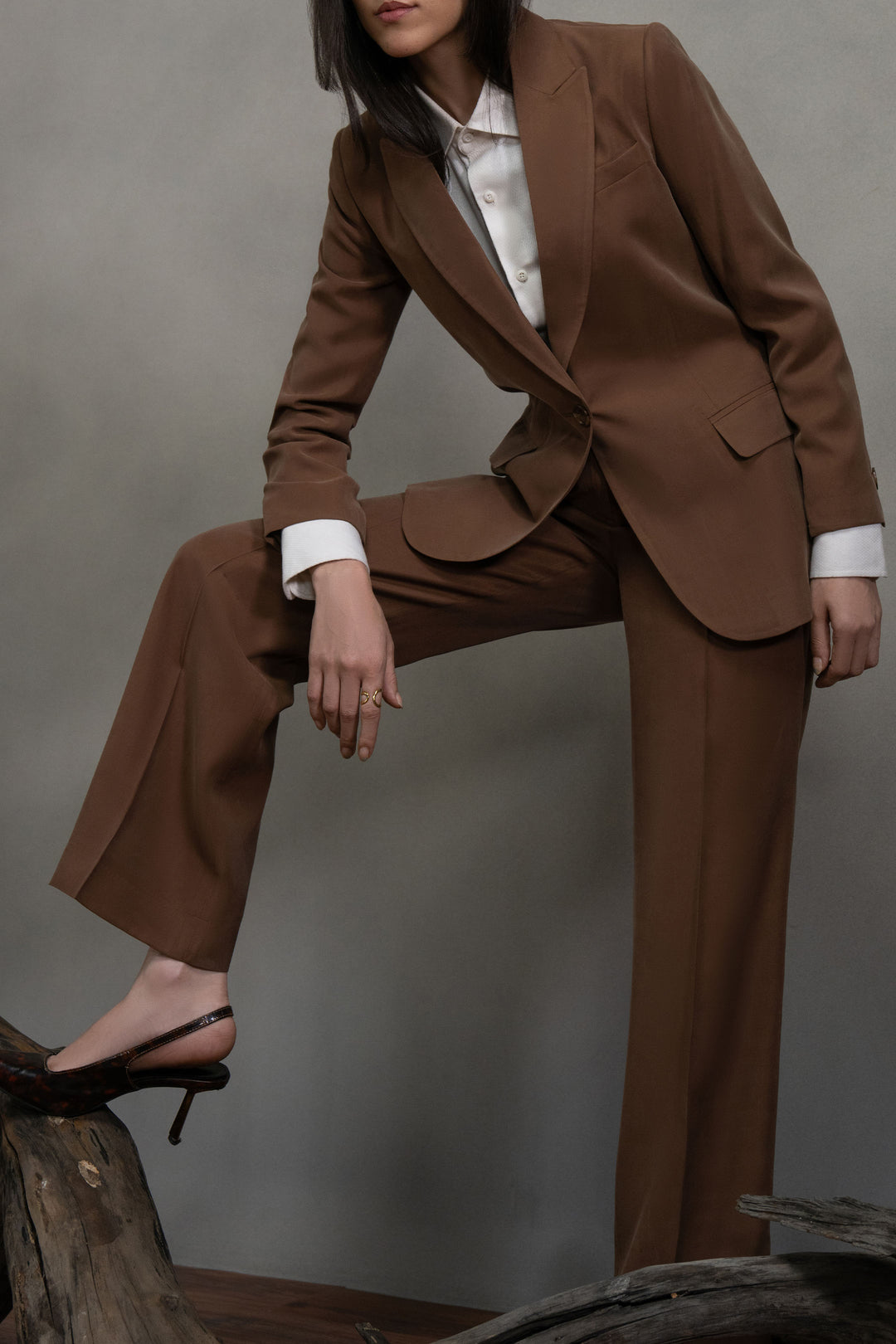 Brown Wide Leg Trouser