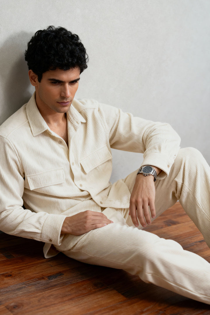 Offwhite Corduroy Co-ord Set