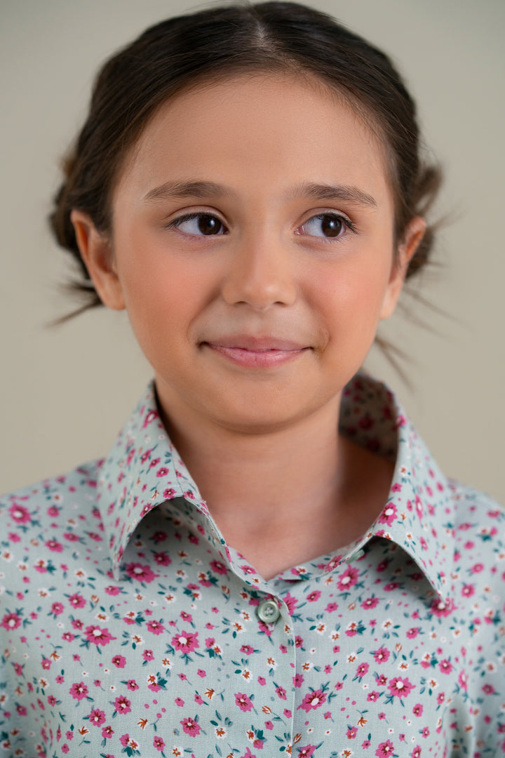 Turquoise Floral shirt
