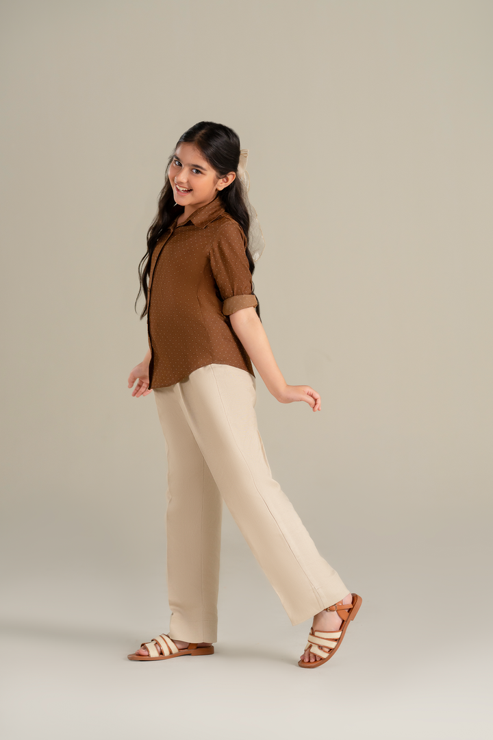 Beige Linen Trouser