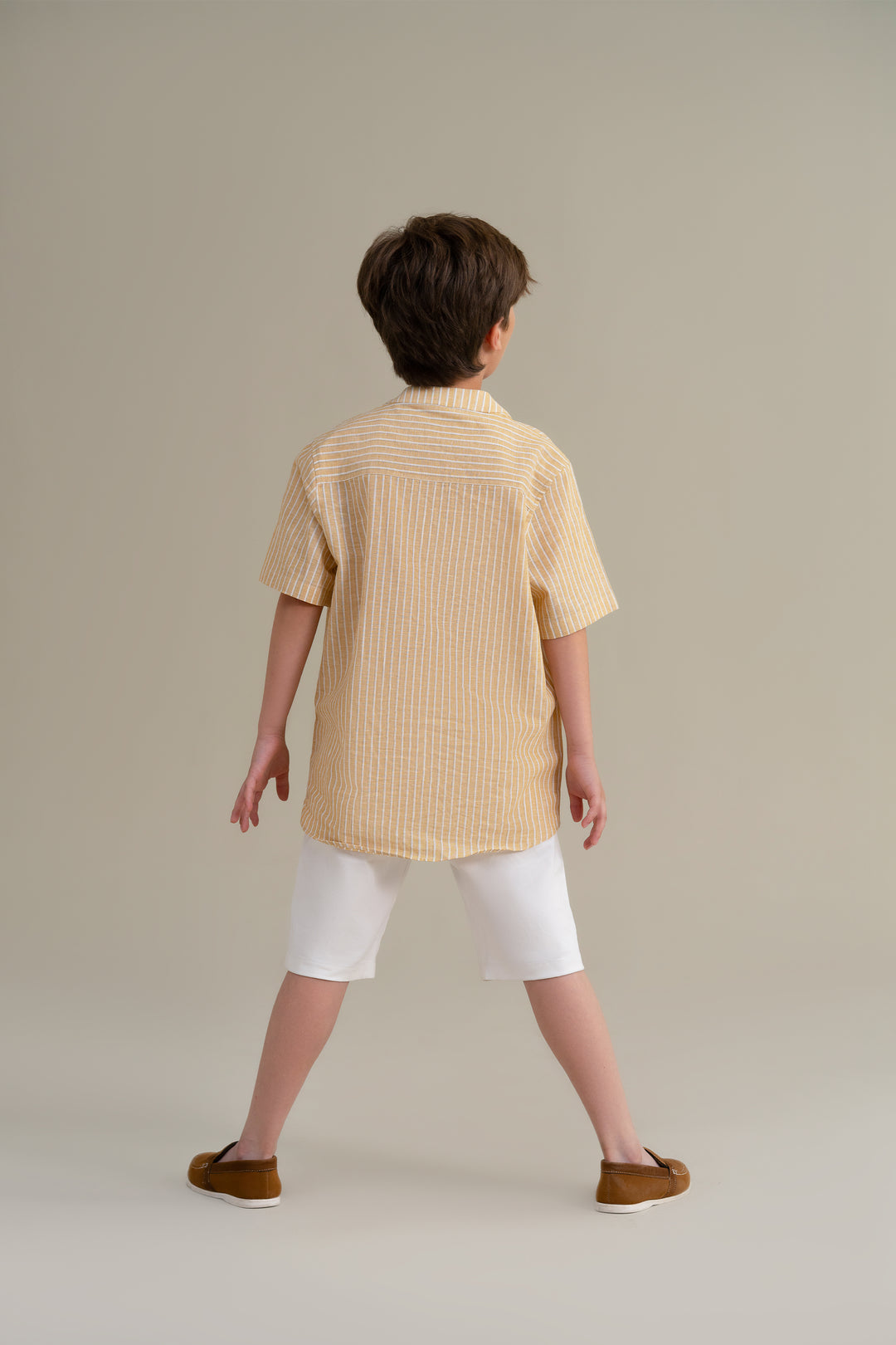 Yellow Mandarin Collar Shirt
